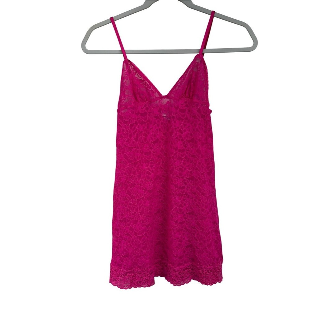 Victorias Secret Pink Sheer Lace Lingerie Mini Gown Womens Small